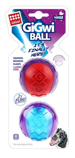 GiGwi Ball with Squeaker (Medium 2pk)