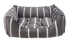 Grey Velvet Stripes Square Bed 57x49cm