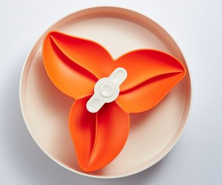 SPIN Interactive Slow Feed Bowl Orange Bougainvillea