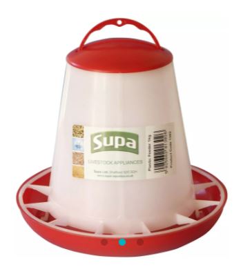 Supa Red and WhitePlastic Poultry Feeder 1kg
