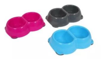 Animal Instincts Plastic Twin Dog Bowl