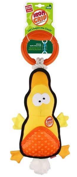 GiGwi Iron Grip Duck Plush Tug Toy with Handle