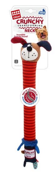 GiGwi Crunchy Neck Plush Friendz Dog with Bone & Squeaker (Small)