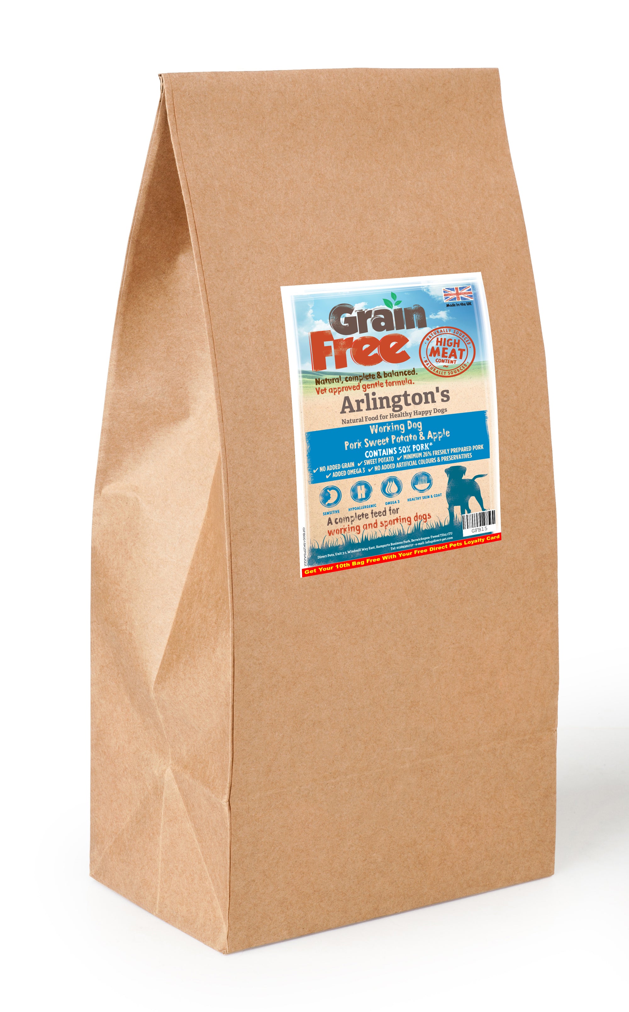 Arlington's Pork, Sweet Potato & Apple 2kg