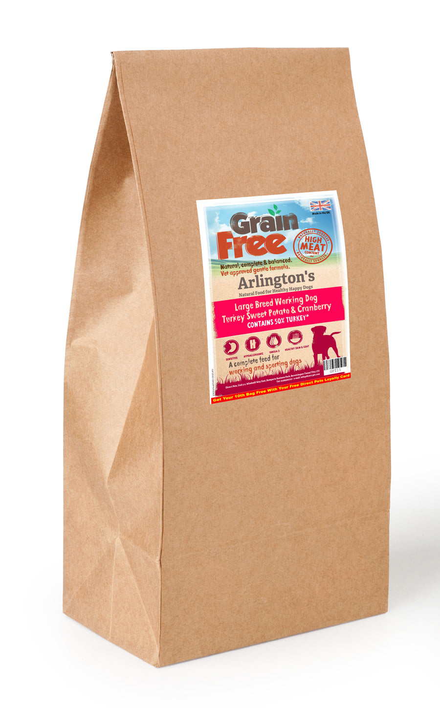 Arlington's Large Breed Turkey, Sweet Potato & Cranberry  15kg