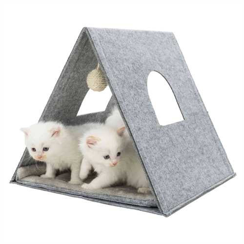 Junior Cuddly Cave, Felt, Foldable, 38 × 34 × 38 cm, Light Grey