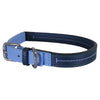 Luxury Leather Collar Baby Blue/Navy 18 - 22"