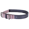 Luxury Leather Collar Baby Pink/Grey 18 - 22"