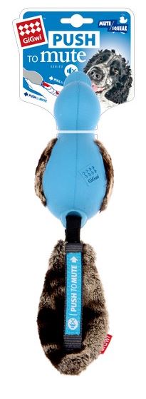 GiGwi Push To Mute Duck with Plush Tail Blue
