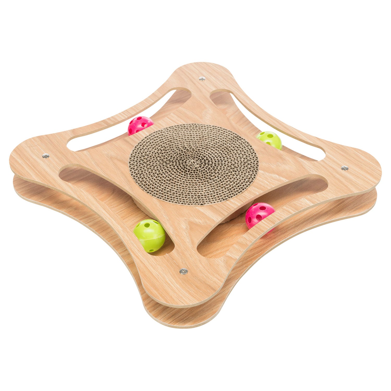 Scratching Cardboard with Toys Wooden 35 × 4 × 35 cm