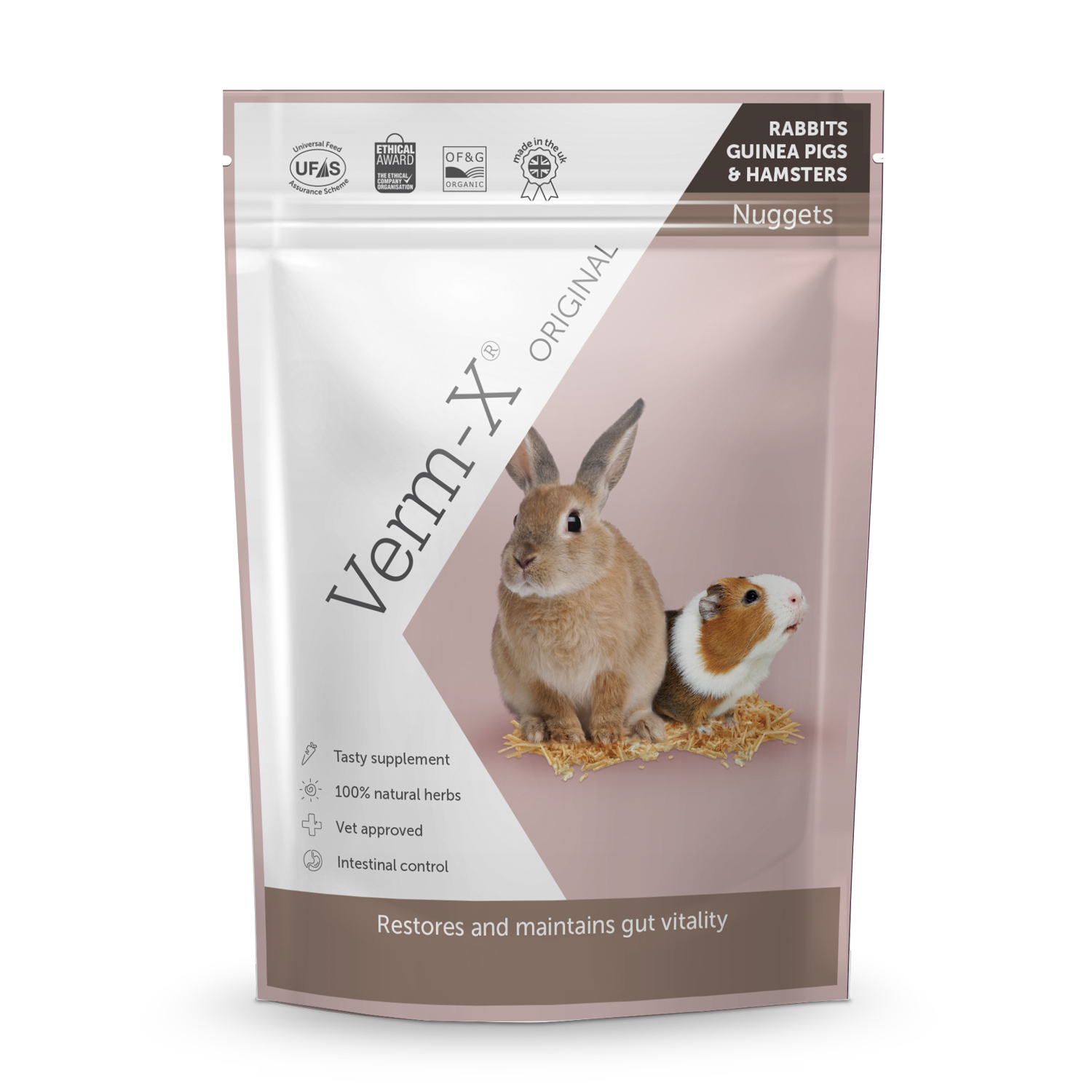 Verm-x Herbal Nuggets For Rabbits, Guinea Pigs & Hamsters 180g