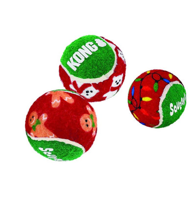 KONG Holiday Squeak Air Balls 6 pack Small