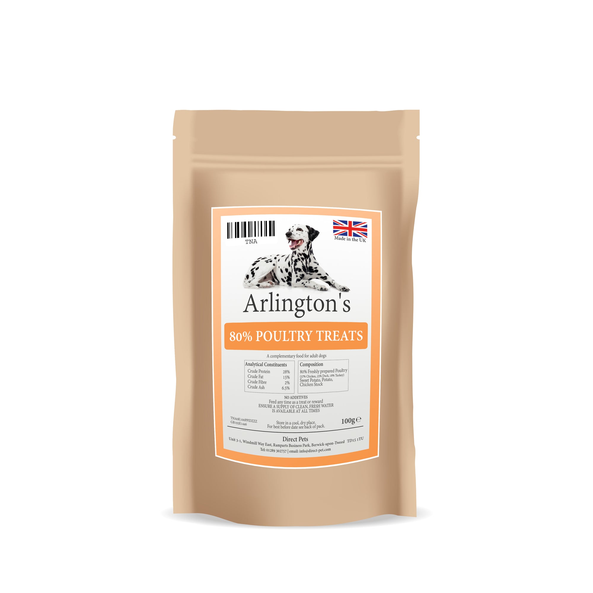 Arlington's 80% Poultry Treats 100g