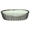 Basket, with lining and cushion 60 cm, grey