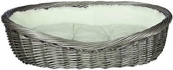 Basket, with lining and cushion 70 cm, grey
