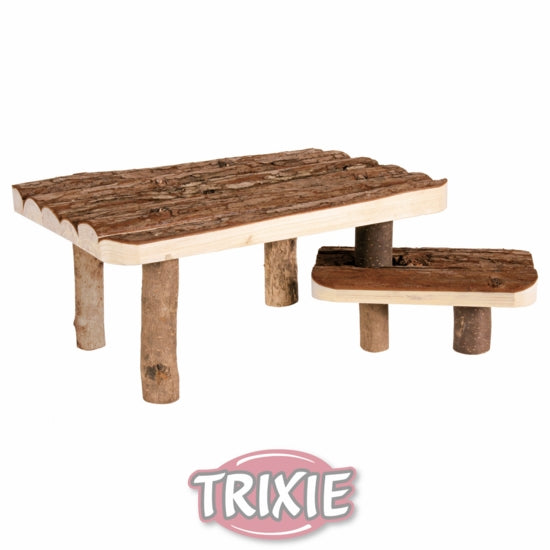 Natural Wood Guinea Pig Shelter With Stair 37 X 17 X 28Cm, Rabbit House Hide