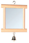 Mirror with wooden frame/bell, 9