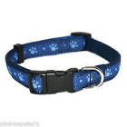 Wag N Walk Nylon Adjustable Collar Paw Blue 18-28"