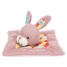 Junior snuggler rabbit, fabric, 13 × 13 cm