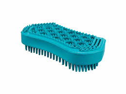 Massage Brush Natural Rubber 6x12cm Turquoise