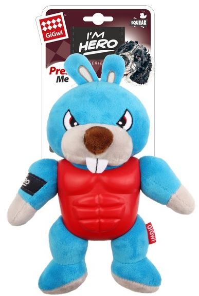 GiGwi I'm Hero Armor Rabbit Plush with Squeaker
