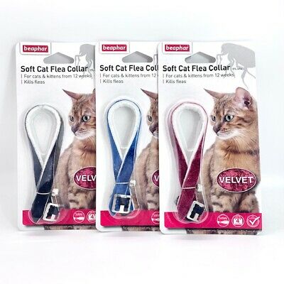Cat Flea Collar Velvet - Assorted Colours