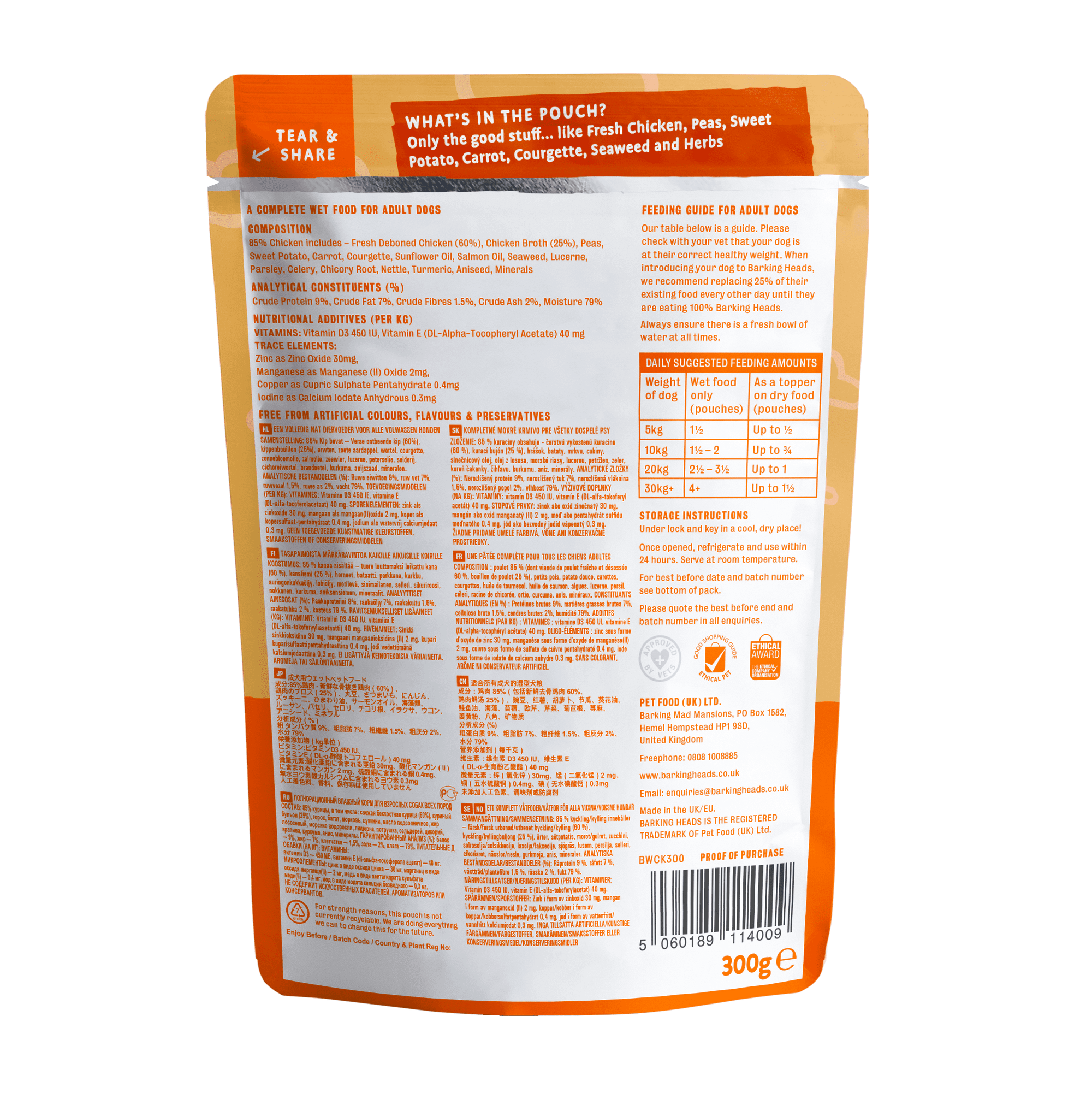 Barking Heads Bowl Lickin’ Chicken 300g Pouch