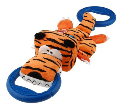 GiGwi Iron Grip Tiger Plush Tug Toy with Handle