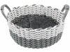 Nabou basket, woven 45 cm, grey/white