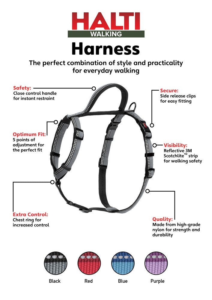 Halti Walking Harness Black Medium